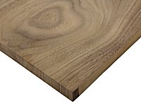 Veneered MDF with end-wrapped veneer over lipping to edge: American Black Walnut